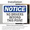 Signmission No Drivers Beyond This Point OSHA Notice Sign, Vinyl Decal, 14in W x 10in L, 2PK OS-2PACK-NS-D-1014-L-16073 - alternate 5